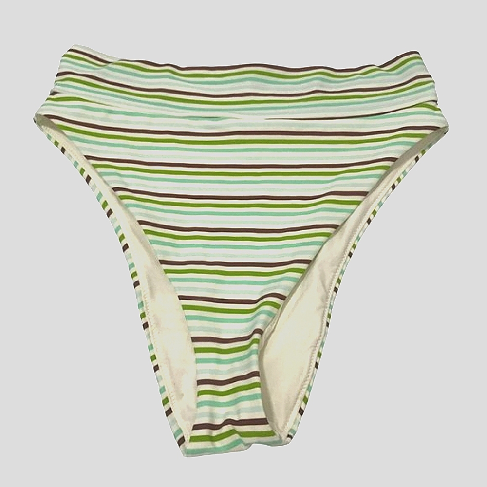aerie. High-Cut Cheeky Striped Bikini Bottom. Size Medium. NWTs.